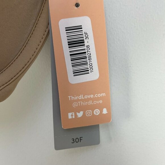 NEW $65 THIRDLOVE Womens Size 30F Classic Nude T-Shirt Bra Underwire - Picture 3 of 9